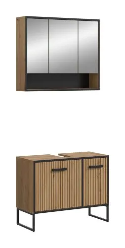 Badezimmer-Set Bagno 2 | Artisan Oak | 2-teilig mit Beleuchtung