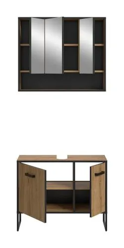 Badezimmer-Set Bagno 2 | Artisan Oak | 2-teilig mit Beleuchtung