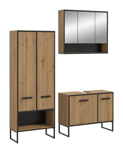 Badezimmer-Set Bagno 3 | Artisan Oak | 3-teilig mit Beleuchtung