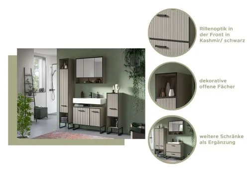Badezimmer-Set Bagno | Kaschmir | 3-teilig | inkl. Waschbecken