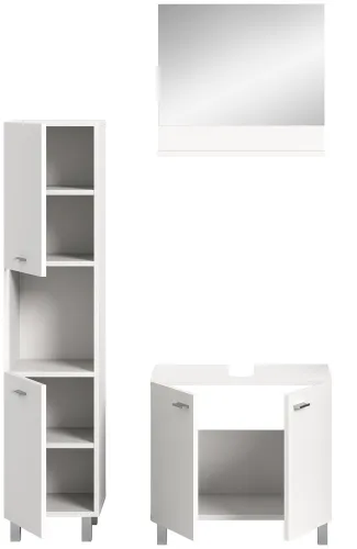 Badezimmer Set Boston | 3-teilig | weiß | mit Aufsatzleuchte