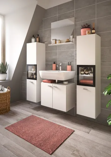 Badezimmer Set Boston 4 | 4-teilig | weiß | ohne Aufsatzleuchte