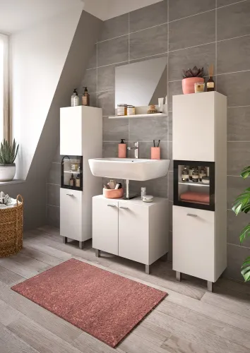 Badezimmer Set Boston 4 | 4-teilig | weiß | ohne Aufsatzleuchte