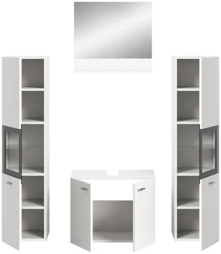Badezimmer Set Boston 4 | 4-teilig | weiß | ohne Aufsatzleuchte