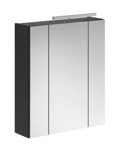 Badezimmer-Set Linus | schwarz Hochglanz | 4-teilig mit Aufsatzleuchte