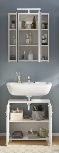 Badezimmer-Set Linus | weiß Hochglanz | 2-teilig ohne Aufsatzleuchte
