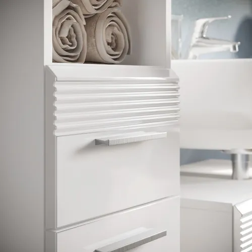 Badezimmer Set Linus | weiß Hochglanz | 3-teilig ohne Aufsatzleuchte