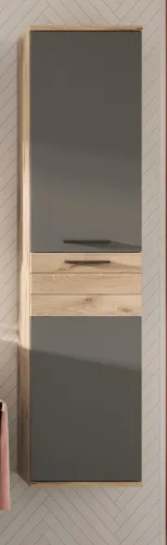 Badezimmer-Set Mason 1 | Nox Oak / Basalt grau | 5-teilig mit Handtuchhalter