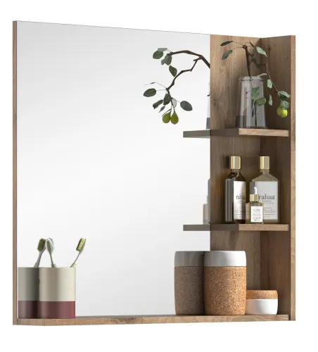 Badezimmer-Set Mason 1 | Nox Oak / Basalt grau | 5-teilig mit Handtuchhalter