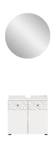 Badezimmer-Set Prisma 4 | weiß / weiß Hochglanz | 2-teilig | mit Beleuchtung