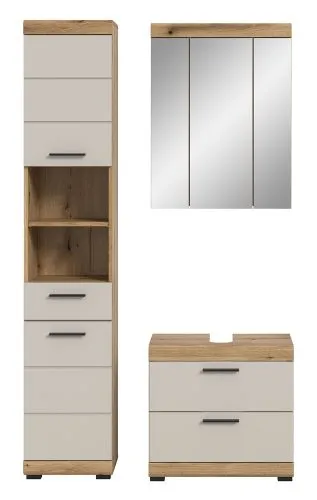 Badezimmer-Set Scout 1 | Kaschmir / Evoak Oak | 3-teilig ohne Aufsatzleuchte
