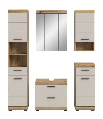 Badezimmer-Set Scout 1 | Kaschmir / Evoak Oak | 5-teilig