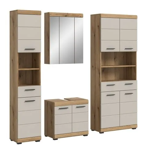 Badezimmer-Set Scout 2 | Kaschmir / Evoak Oak | 4-teilig ohne Aufsatzleuchte