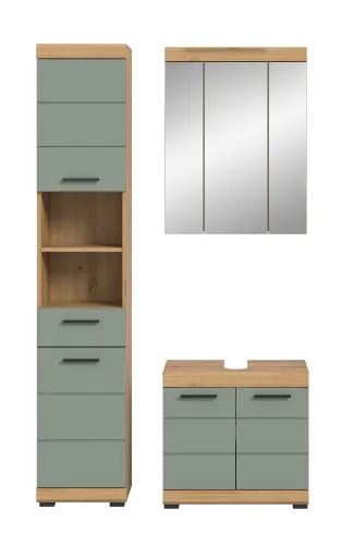 Badezimmer-Set Scout 2 | Salbei / Artisan Eiche | 3-teilig | optional Aufsatzleuchte