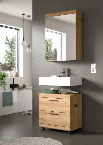 Badezimmer-Set Scout 3 auf Rollen | Artisan Eiche | 2-teilig ohne