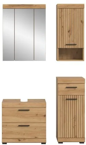 Badezimmer-Set Scout 6 | Artisan Eiche | 4-teilig mit Aufsatzleuchte