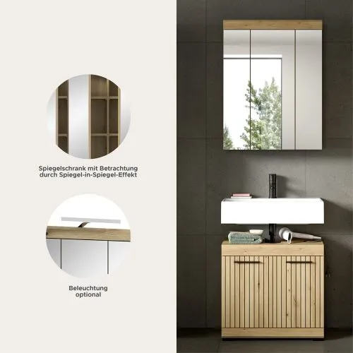 Badezimmer-Set Scout | Artisan Eiche | 2-teilig mit Aufsatzleuchte