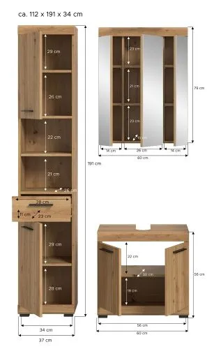 Badezimmer-Set Scout | Artisan Eiche | 3-teilig