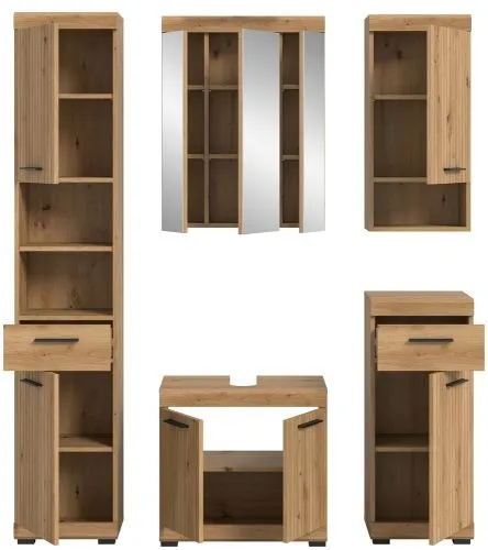 Badezimmer-Set Scout | Artisan Eiche | 5-teilig mit Aufsatzleuchte