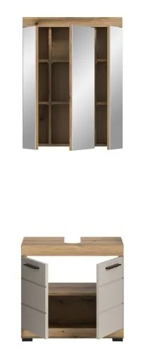 Badezimmer-Set Scout | Kaschmir / Evoak Oak | 2-teilig mit Aufsatzleuchte