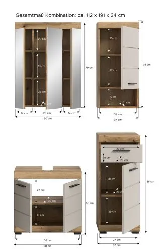 Badezimmer-Set Scout | Kaschmir / Evoak Oak | 4-teilig