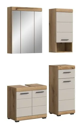 Badezimmer-Set Scout | Kaschmir / Evoak Oak | 4-teilig mit Aufsatzleuchte