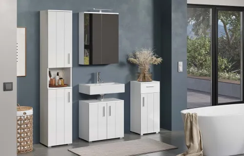 Badezimmer-Set Wons | weiß Hochglanz | 2-teilig