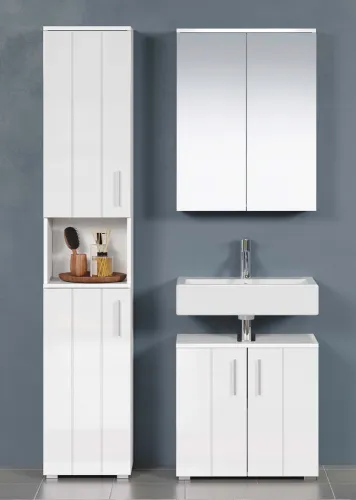 Badezimmer-Set Wons | weiß Hochglanz | 3-teilig