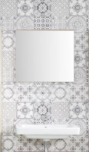 Badezimmer Spiegel One | Eiche San Remo mit Aufsatzleuchte