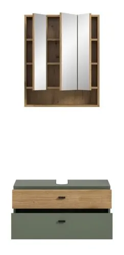 Badkombination Bad Set Aqua | 2-teilig | Sage Green / Evoke Oak