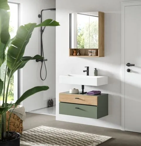 Badkombination Bad Set Aqua | 2-teilig | Sage Green / Evoke Oak