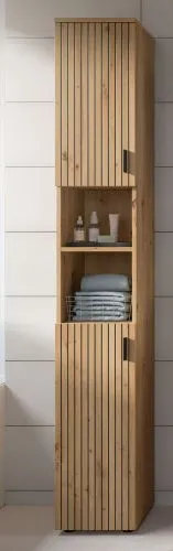 Badkombination Mone 1 | 4-teilig | Artisan Oak mit Aufsatzleuchte