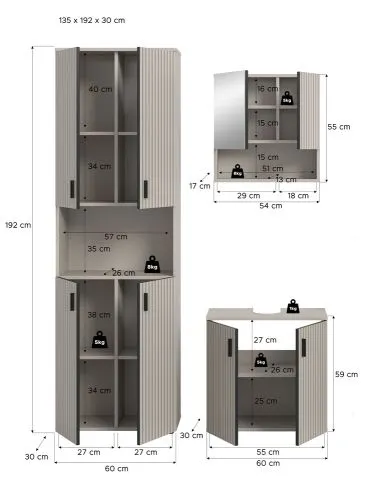 Badkombination Mone | 3-teilig | Kaschmir