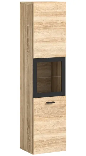 Badschrank Boston | mit Glastür | Eiche Sonoma | ohne Glasbodenclip