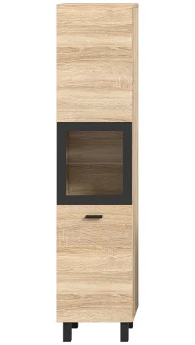 Badschrank Boston | mit Glastür | Eiche Sonoma | ohne Glasbodenclip