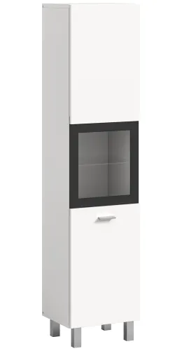 Badschrank Boston | mit Glastür | weiß | mit Glasbodenclip