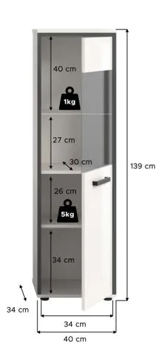 Badschrank Kojak | weiß / weiß Hochglanz | optional Beleuchtung
