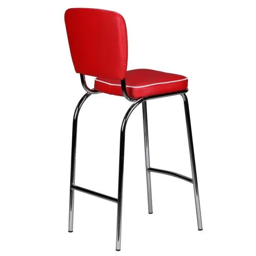 Barstuhl Deni | Retro Vintage | rot / weiß