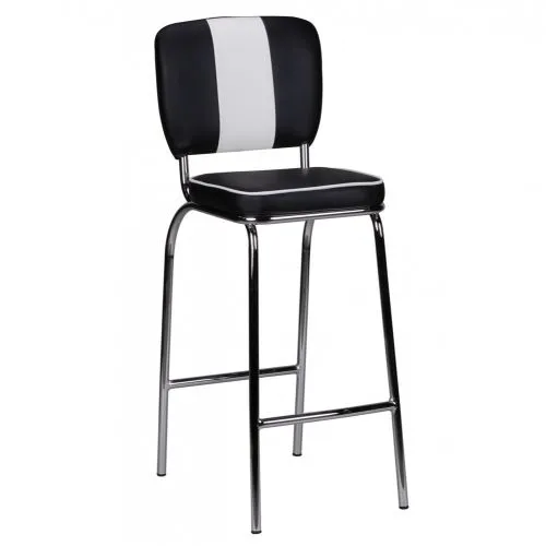 Barstuhl Deni | Retro Vintage | schwarz / weiß