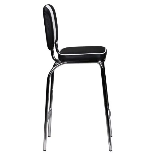 Barstuhl Deni | Retro Vintage | schwarz / weiß