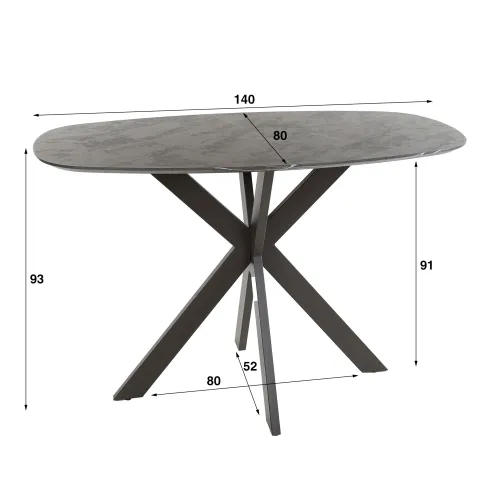 Bartisch Phigo oval | Melamin | schwarzbraun | 140 cm