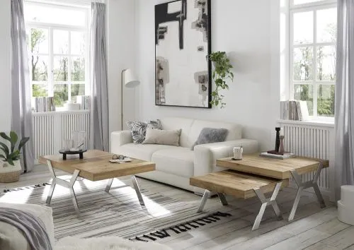 Beistelltisch Burgas | Zerreiche massiv | natur | 110 x 45 x 70 cm