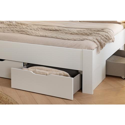 Bett Set Cottage | mit Schubkästen | alpinweiß | verschiedene Größen
