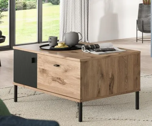 Couchtisch Chess | Nox Oak / schwarz