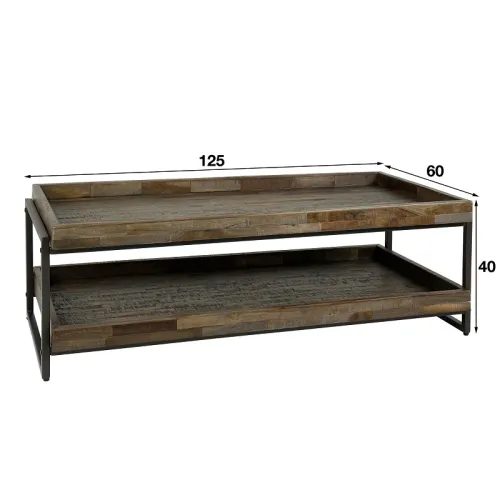 Couchtisch Fernanda | rechteckig | Teakholz | grau