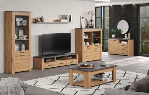 Couchtisch Follow | Artisan Eiche / Matera grau
