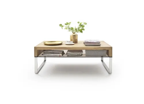 Couchtisch Hilary | Asteiche massiv | mit Glasplatte | 110x70 | Eiche