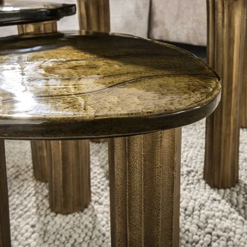 Couchtisch Mira 3 | Glas | Antikgold