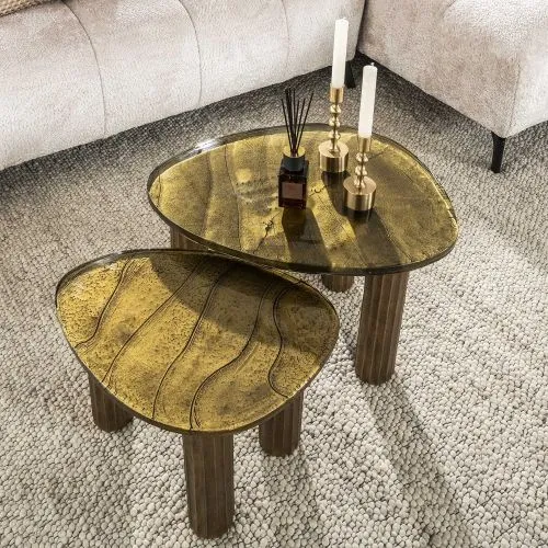 Couchtisch Mira | Glas | Antikgold