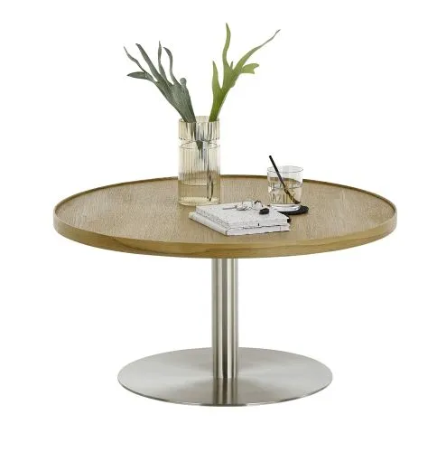 Couchtisch Monteverde | rund | Ø60/Ø80 | Eiche / Edelstahl | verschiedene Größen